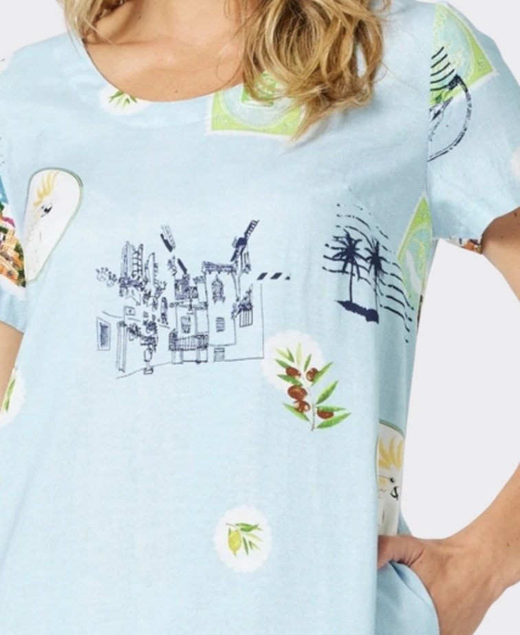 Gordon Smith Dress S/S Destination Shift - Pale Blue