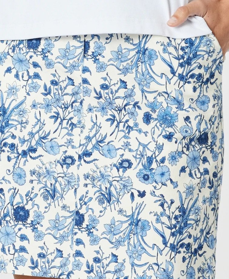 Gordon Smith Skirt Alexandria Floral - Blue/White