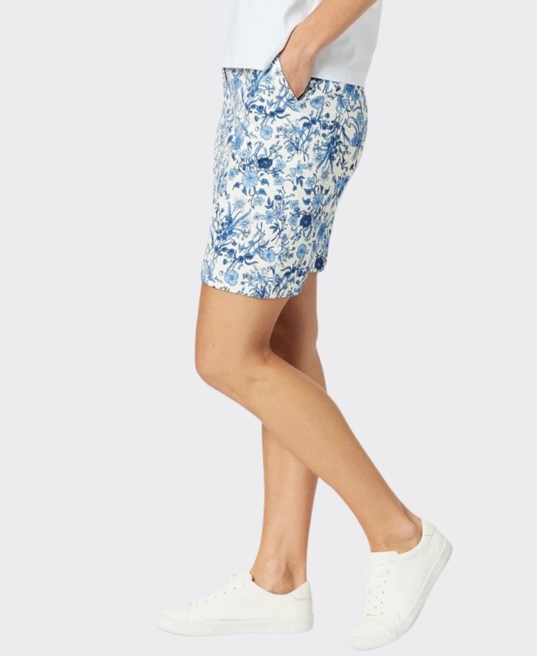 Gordon Smith Skirt Alexandria Floral - Blue/White
