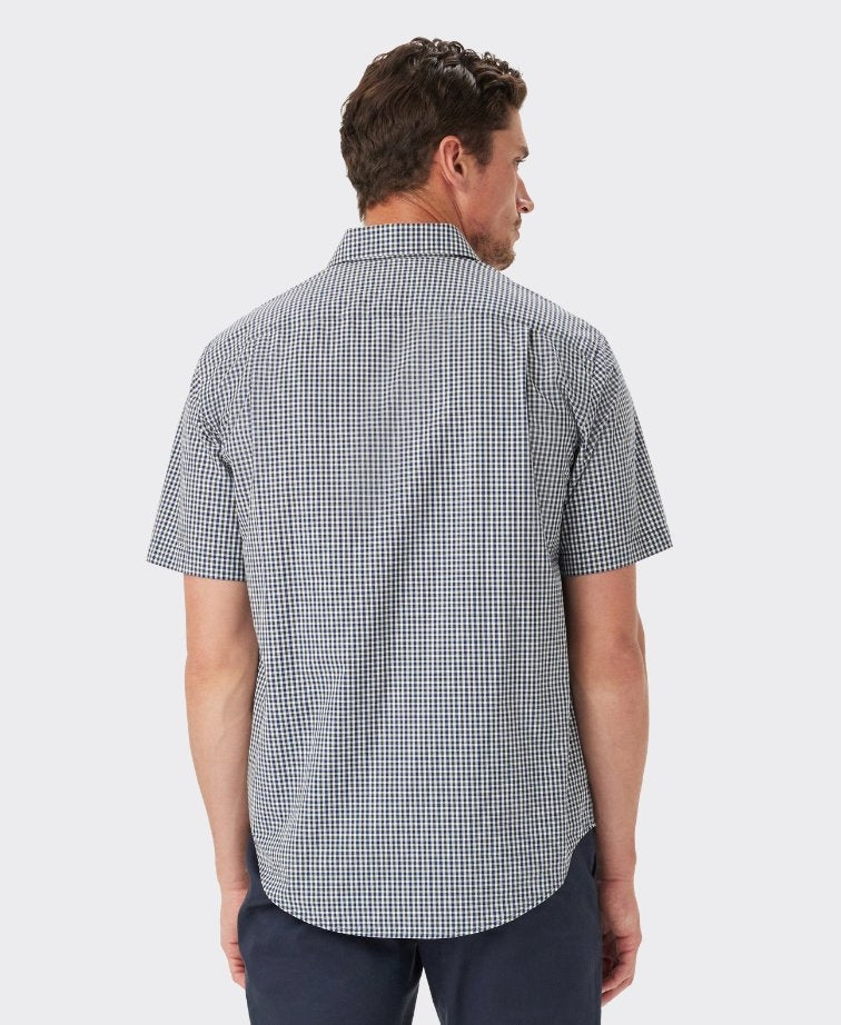 RMW Classic Poplin Check S/S Shirt - Navy Char