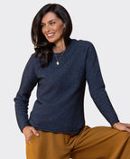 Noble Wilde Womens Rutland Raglan Crew - Neptune