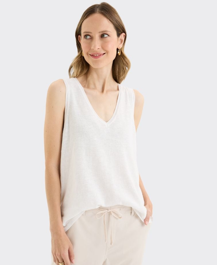 Yarra Trail Knit Blaze Sleeveless - White
