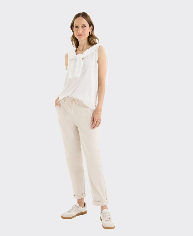 Yarra Trail Knit Blaze Sleeveless - White