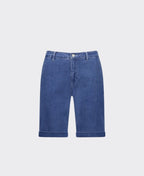 Vassalli Short Slim Leg Above Knee Denim - Blue Hue