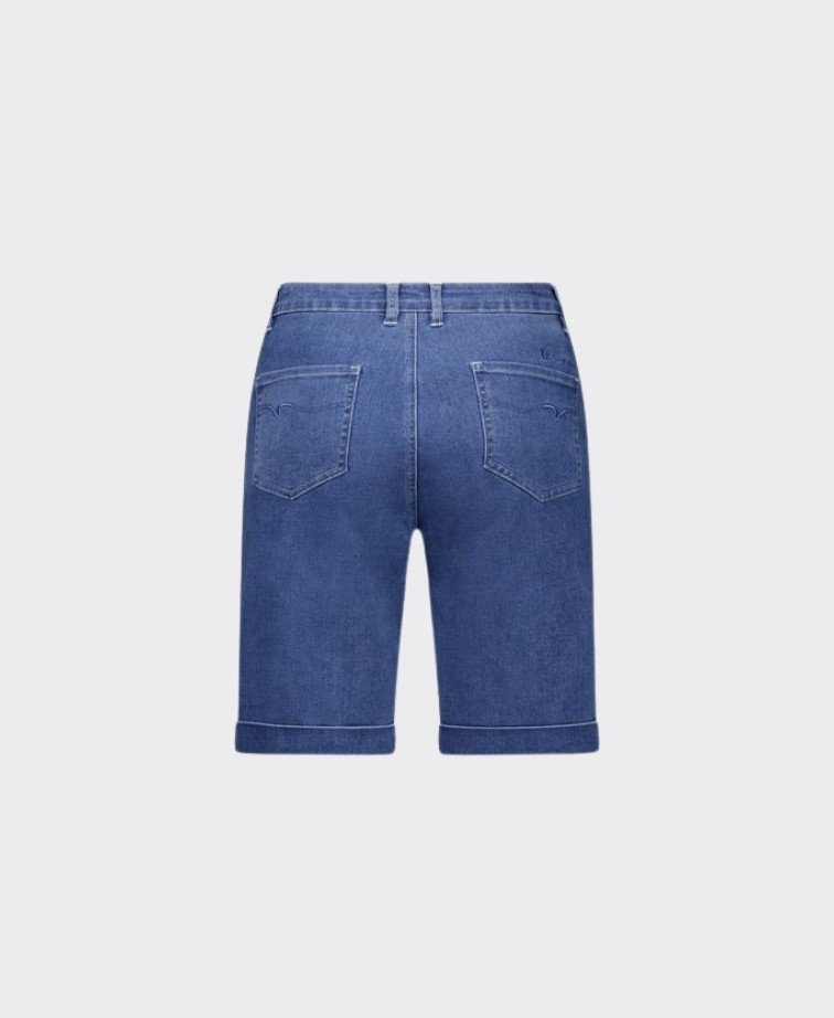 Vassalli Short Slim Leg Above Knee Denim - Blue Hue