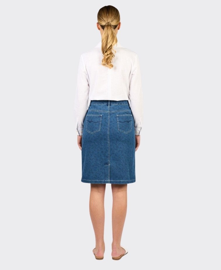 Vassalli Skirt Denim Printed - Kansas