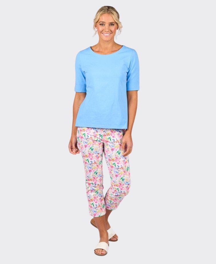 Vassalli Tee Boat Neck - Sky