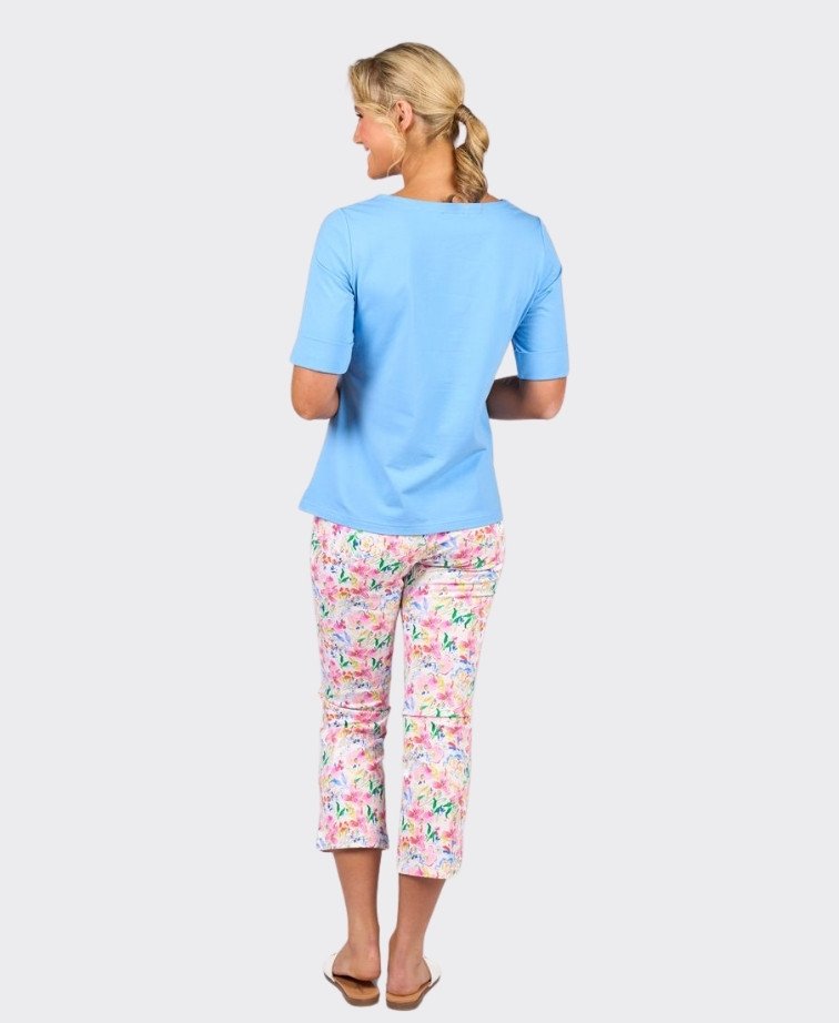 Vassalli Tee Boat Neck - Sky