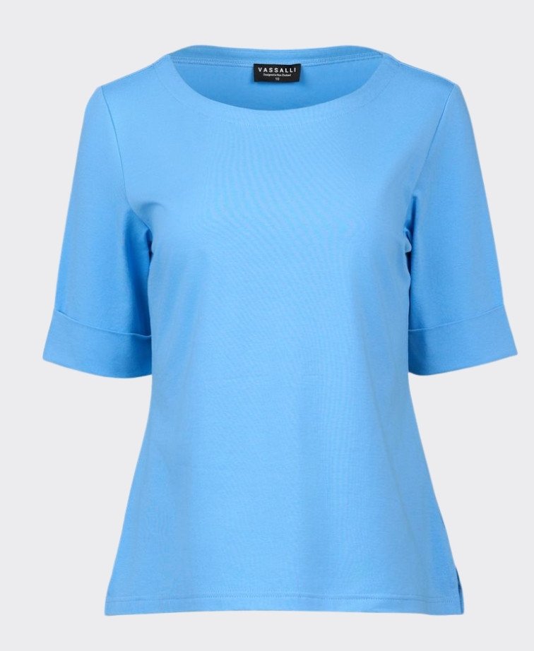 Vassalli Tee Boat Neck - Sky