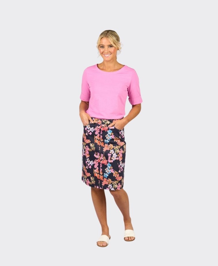 Vassalli Tee Boat Neck - Orchid