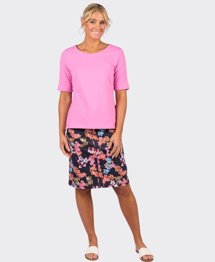Vassalli Tee Boat Neck - Orchid
