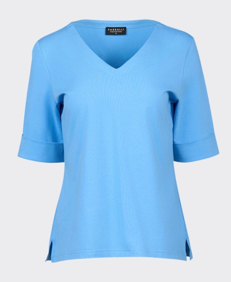 Vassalli Tee V Neck - Sky