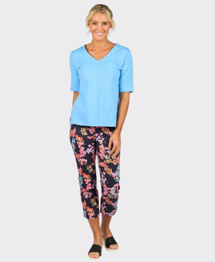 Vassalli Tee V Neck - Sky