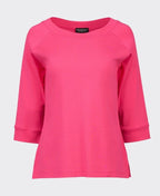 Vassalli Top Boat Neck 3/4 Sleeve - Fuchsia