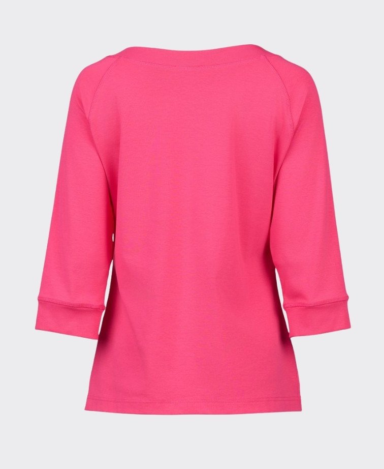 Vassalli Top Boat Neck 3/4 Sleeve - Fuchsia