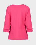 Vassalli Top Boat Neck 3/4 Sleeve - Fuchsia