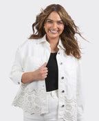 Elm Jacket Lace Denim - Vintage White