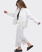 Elm Jacket Lace Denim - Vintage White
