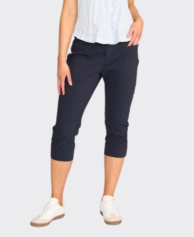 Esplanade Trousers Roll Up Cuff Cotton/Nylon - True Navy