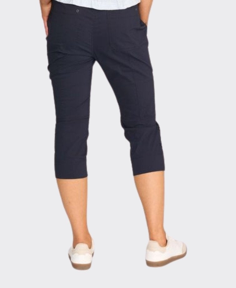 Esplanade Trousers Roll Up Cuff Cotton/Nylon - True Navy