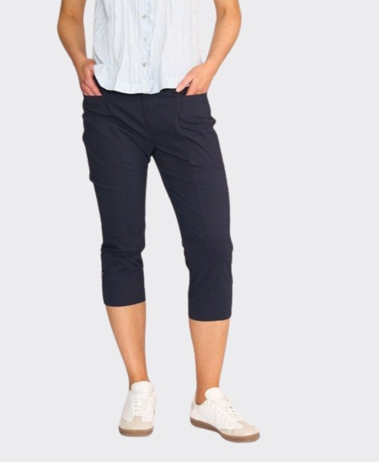 Esplanade Trousers Roll Up Cuff Cotton/Nylon - True Navy