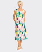 Foil Dress Sunseeker Linen/Cotton Elastic Strap - Spectrum