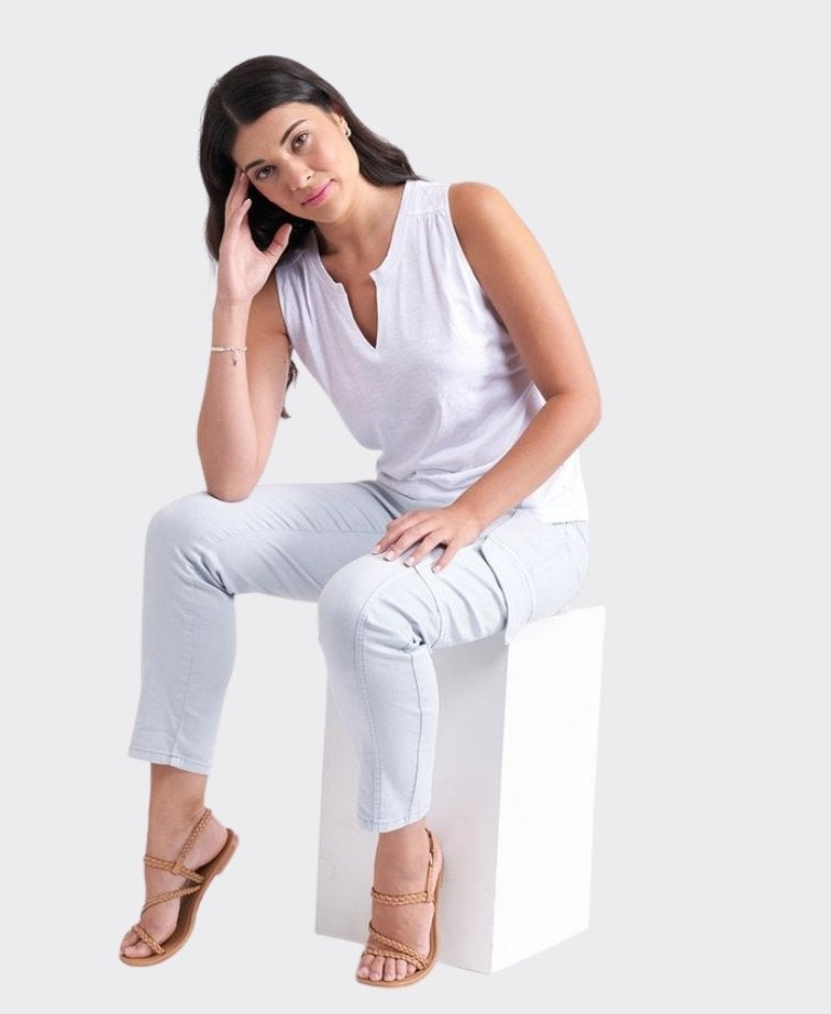 Foil Tank Great Investment Slub - White