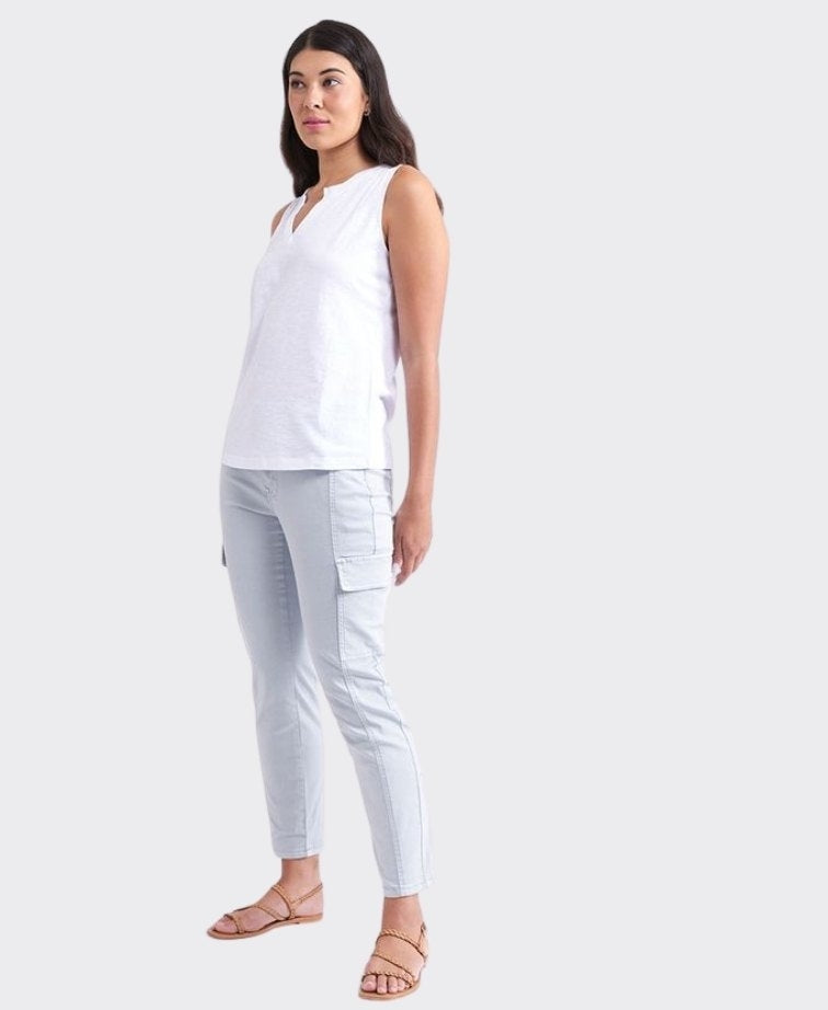 Foil Tank Great Investment Slub - White