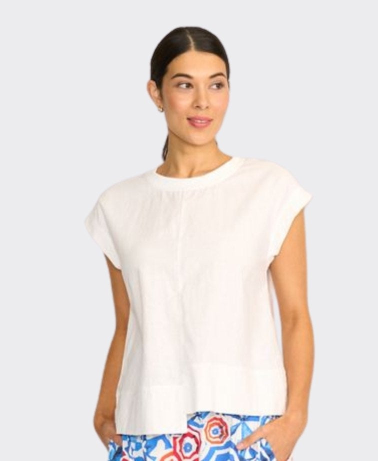 Foil Top Cut of Your Rib Linen/Cotton - White