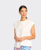 Foil Top Cut of Your Rib Linen/Cotton - White