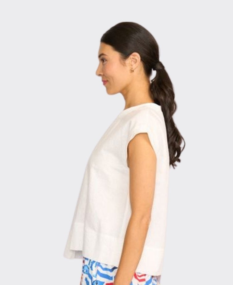 Foil Top Cut of Your Rib Linen/Cotton - White