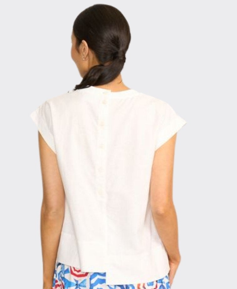 Foil Top Cut of Your Rib Linen/Cotton - White