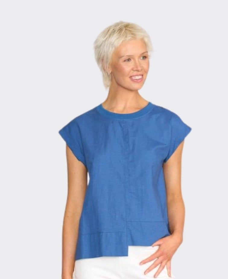 Foil Top Cut of Your Rib Linen/Cotton - Savoy Blue