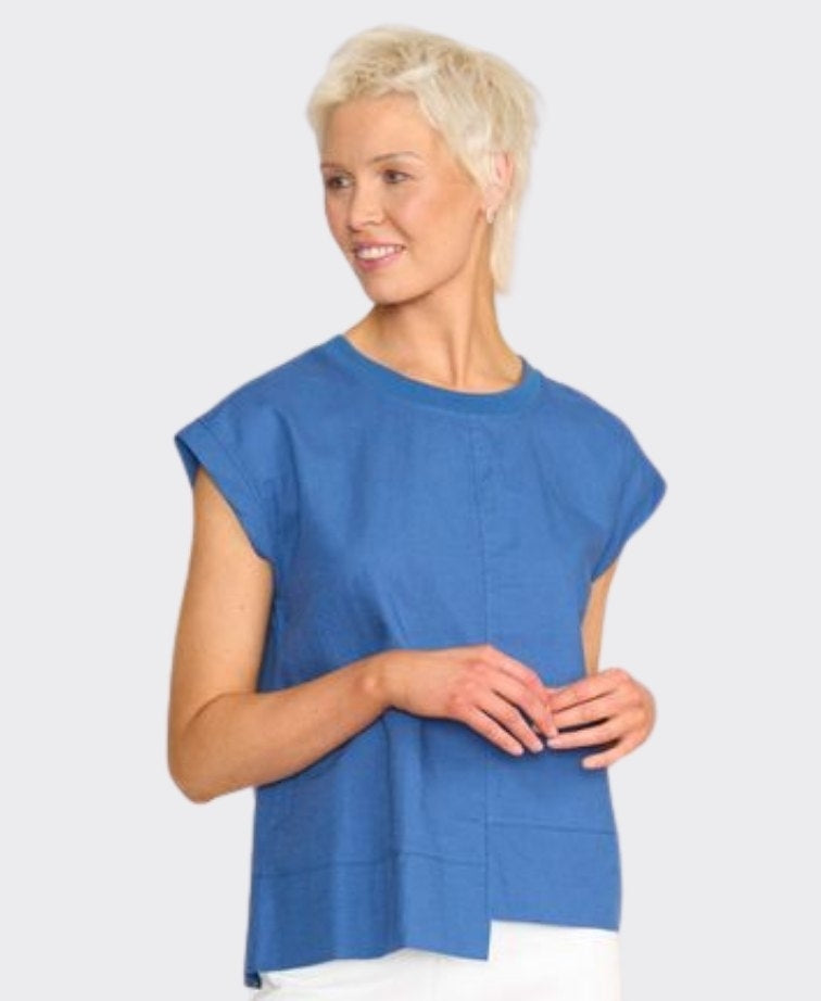 Foil Top Cut of Your Rib Linen/Cotton - Savoy Blue
