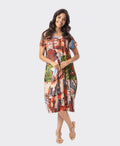 Orientique Dress Bubble S/S Printed Cotton - Tower Peach