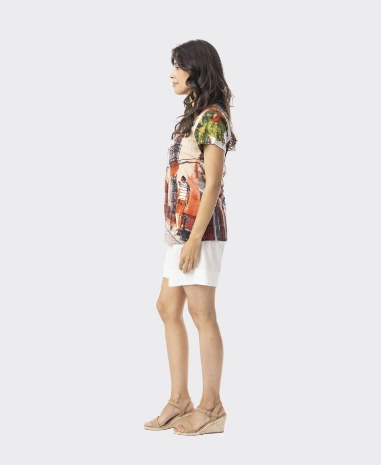 Orientique T-Shirt Basic Cut Crew - Tower Peach