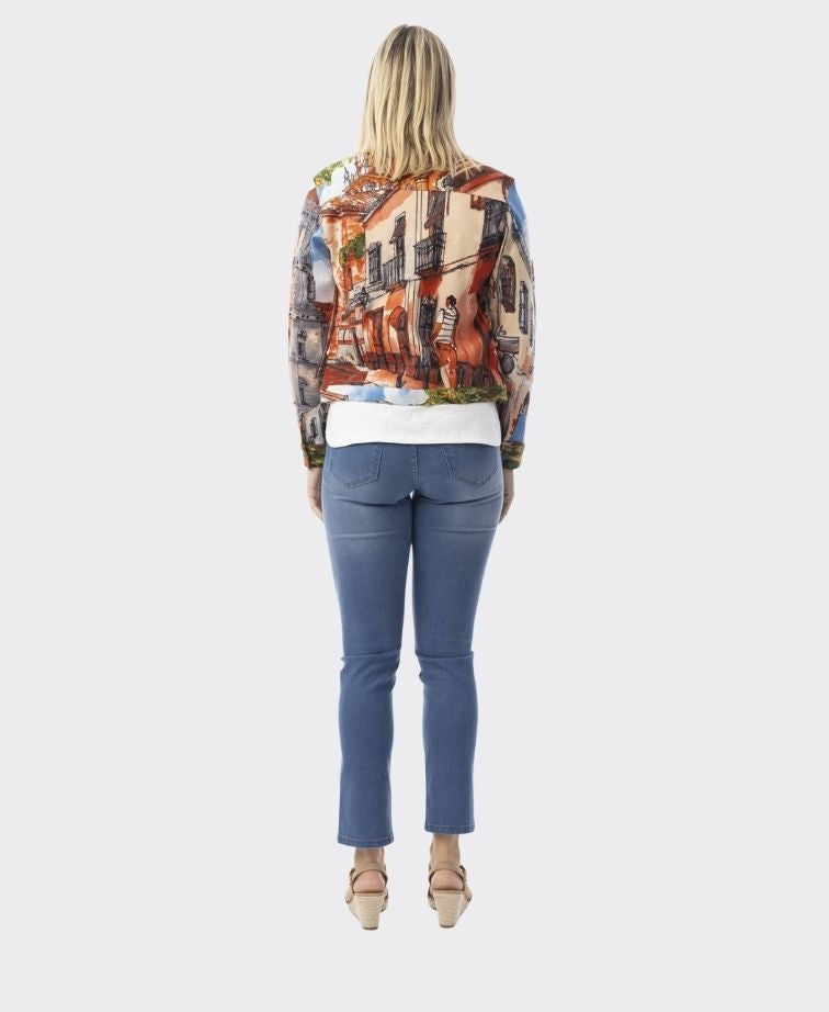 Orientique Jacket Ponte Printed Cotton - Tower Peach