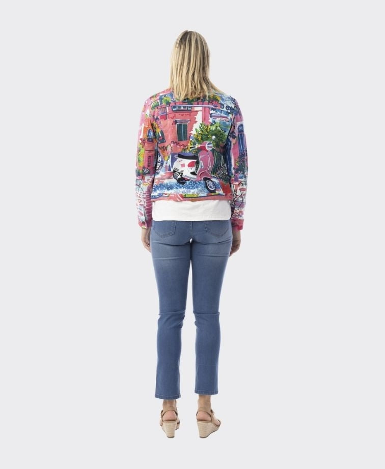 Orientique Jacket Ponte Printed Cotton - Scooter