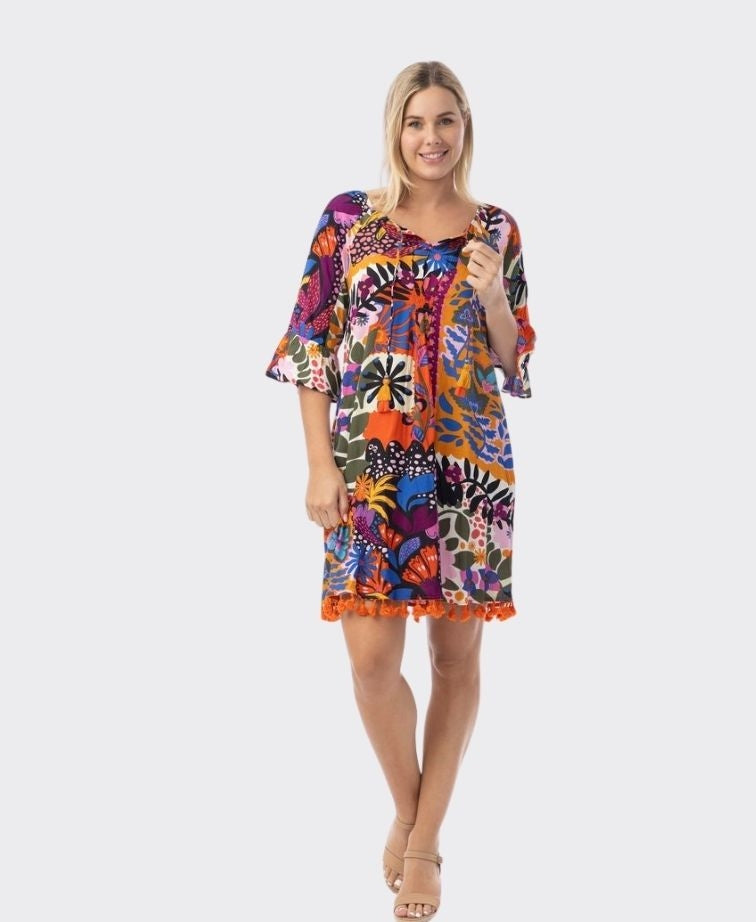 Orientique Dress Tassel Salvador - Print