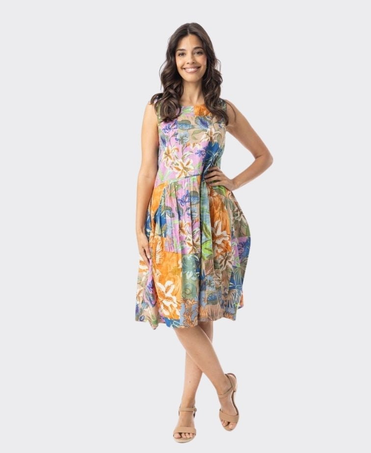 Orientique Dress Sleeveless Bubble Miramar - Print