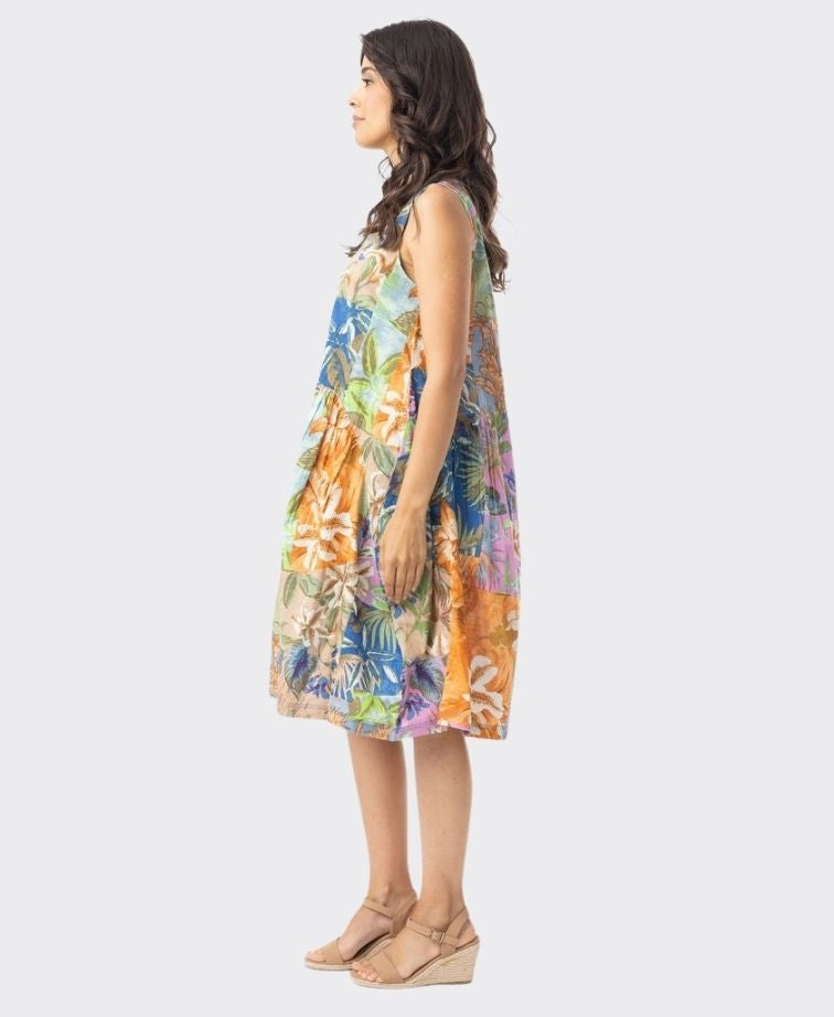 Orientique Dress Sleeveless Bubble Miramar - Print