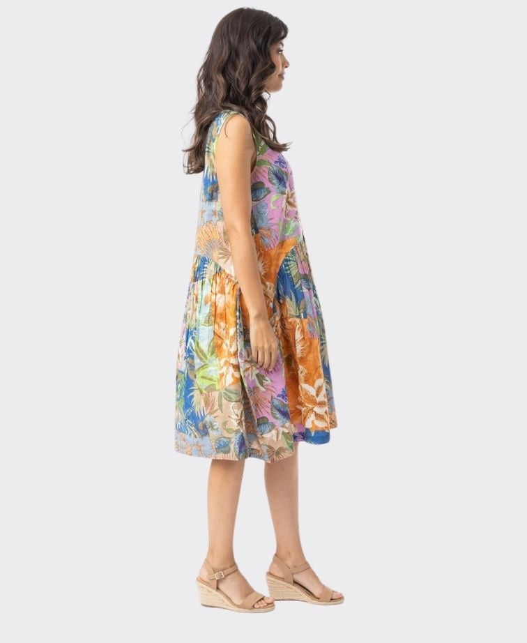 Orientique Dress Sleeveless Bubble Miramar - Print