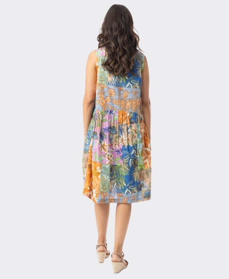 Orientique Dress Sleeveless Bubble Miramar - Print