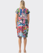 Orientique Dress S/S Bubble Printed Cotton - Scooter