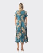 Orientique Dress Godet S/S Ponta Verde - Print