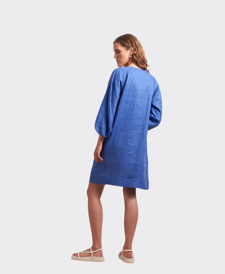 Neris Dress Baubles Linen - Marina