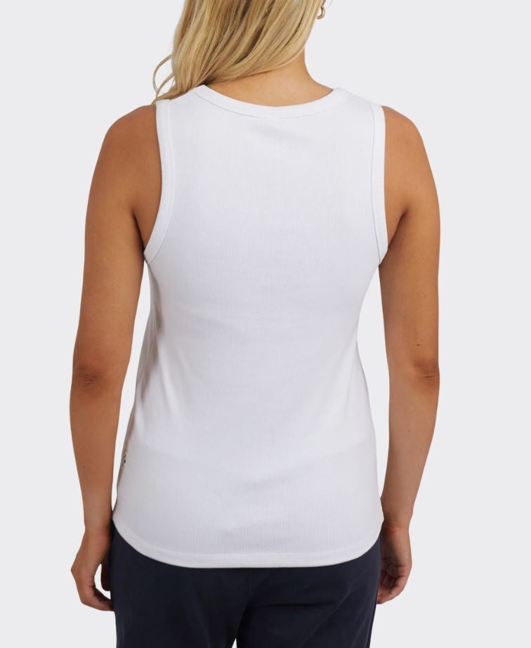 Elm Tank Rib Crew - White