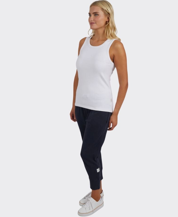 Elm Tank Rib Crew - White