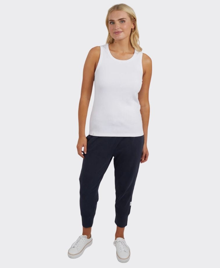 Elm Tank Rib Crew - White