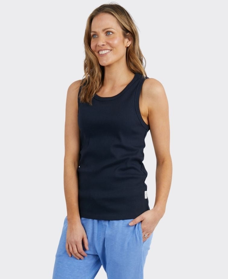 Elm Tank Rib Crew - Dark Sapphire